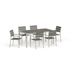 Ensemble de salle à manger d'extérieur 7 pièces en aluminium Shore