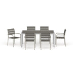 Ensemble de salle à manger d'extérieur 7 pièces en aluminium Shore