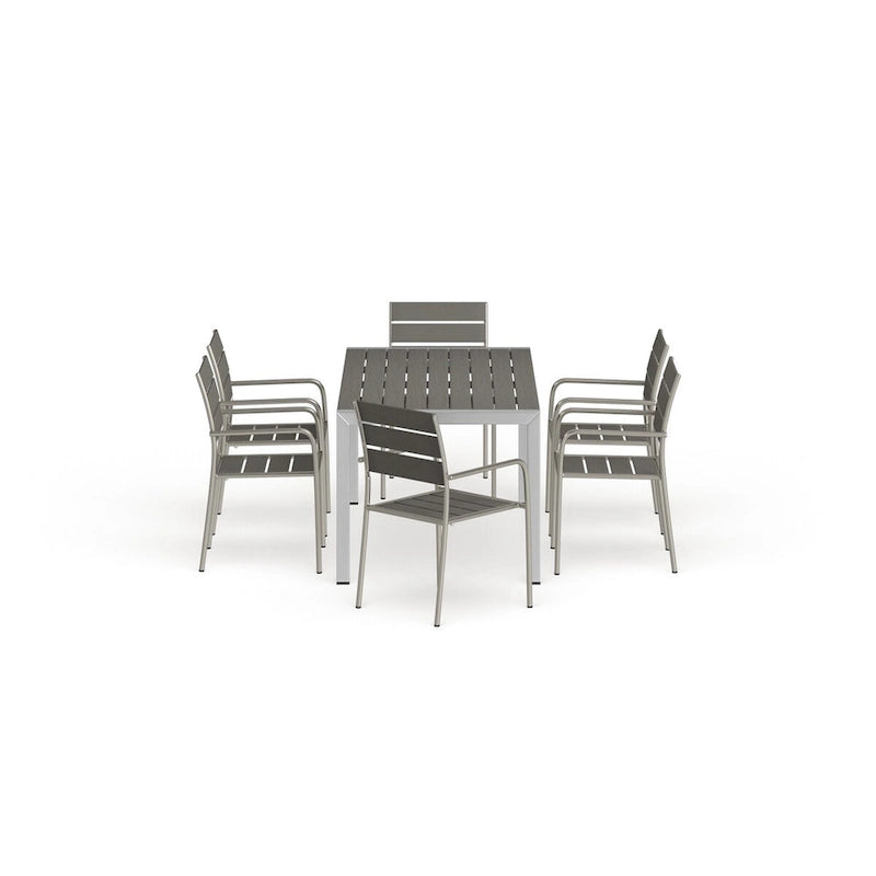 Ensemble de salle à manger d'extérieur 7 pièces en aluminium Shore