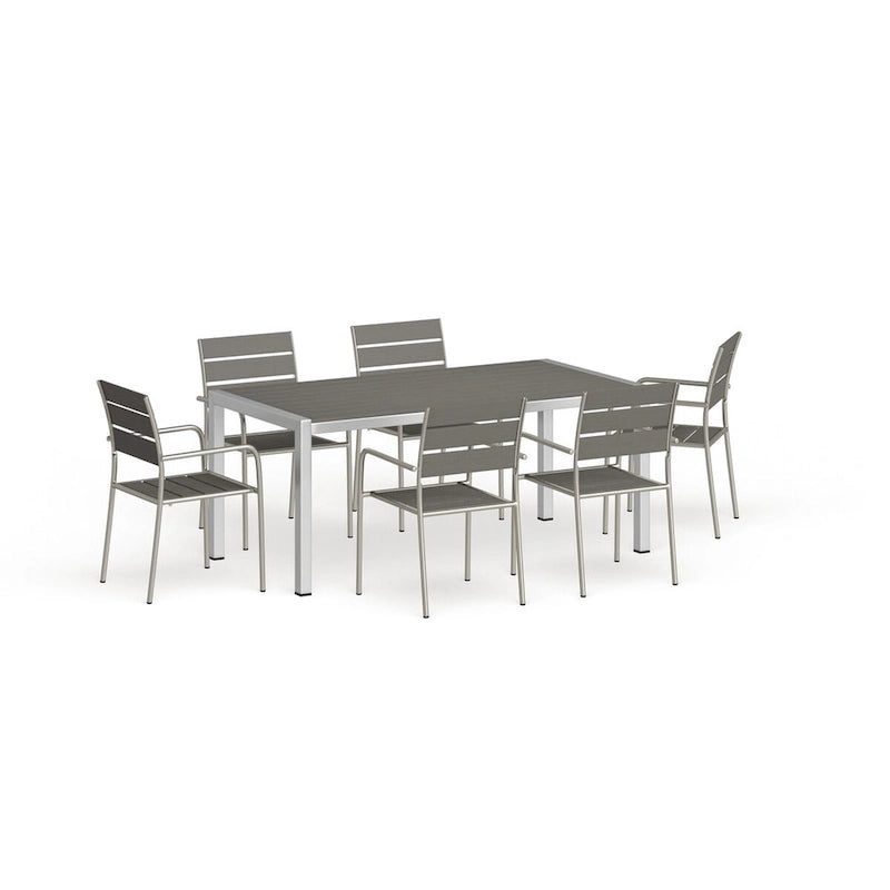 Ensemble de salle à manger d'extérieur 7 pièces en aluminium Shore