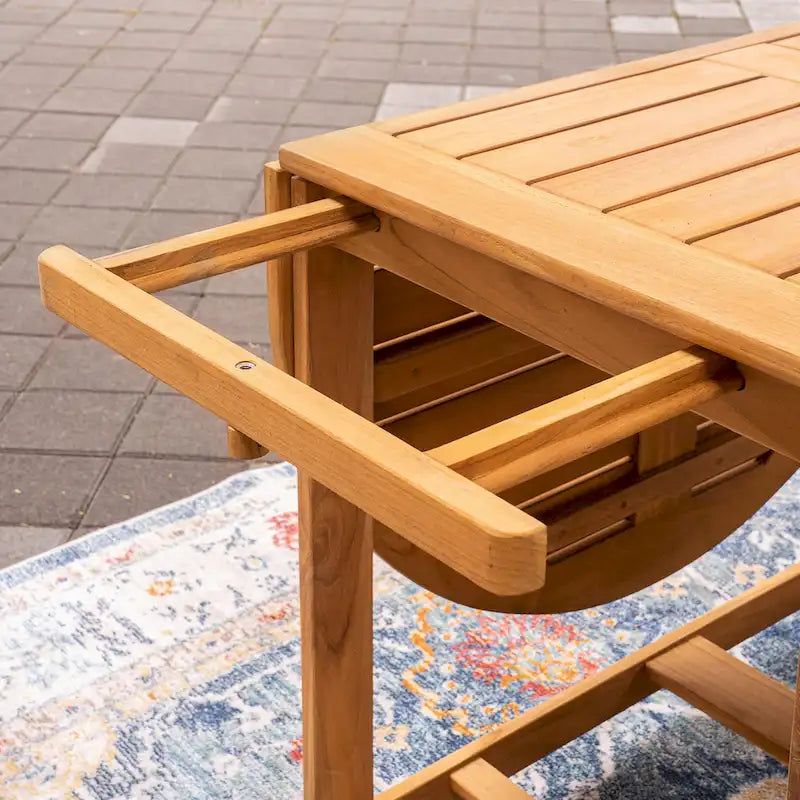 Ensemble de salle à manger d'extérieur pliant 7 pièces Cambridge Casual Miami en teck avec coussins d'assise Sunbrella