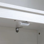 Meuble de cuisine autoportant en bois blanc avec 4 portes et 2 étagères réglables