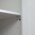 Meuble de cuisine autoportant en bois blanc avec 4 portes et 2 étagères réglables