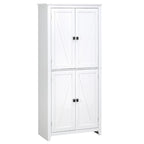 Meuble de cuisine autoportant en bois blanc avec 4 portes et 2 étagères réglables
