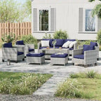 Ensemble de conversation LIVOOSUN de 8 meubles de patio en rotin gris