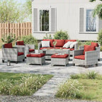 Ensemble de conversation LIVOOSUN de 8 meubles de patio en rotin gris