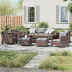 Ensemble de conversation LIVOOSUN de 8 meubles de patio en rotin gris