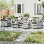 Ensemble de conversation LIVOOSUN de 8 meubles de patio en rotin gris