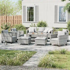 Ensemble de conversation LIVOOSUN de 8 meubles de patio en rotin gris