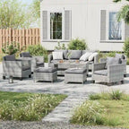 Ensemble de conversation LIVOOSUN de 8 meubles de patio en rotin gris