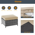 Ensemble de conversation LIVOOSUN de 8 meubles de patio en rotin gris
