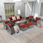 Ensemble de conversation LIVOOSUN de 8 meubles de patio en rotin gris