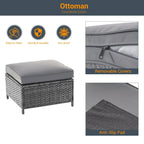 Ensemble de conversation LIVOOSUN de 8 meubles de patio en rotin gris