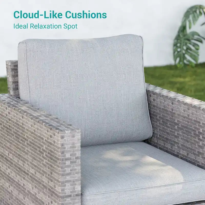 Ensemble de conversation LIVOOSUN de 8 meubles de patio en rotin gris