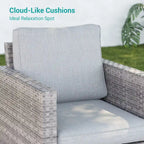 Ensemble de conversation LIVOOSUN de 8 meubles de patio en rotin gris
