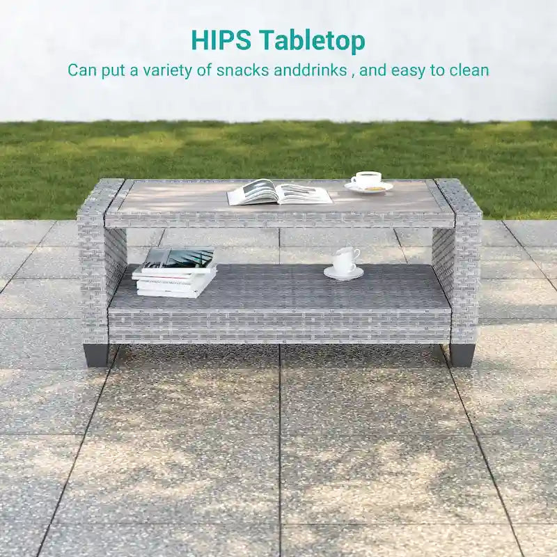 Ensemble de conversation LIVOOSUN de 8 meubles de patio en rotin gris