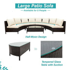Ensemble de mobilier de jardin en forme de U de 5 pièces
