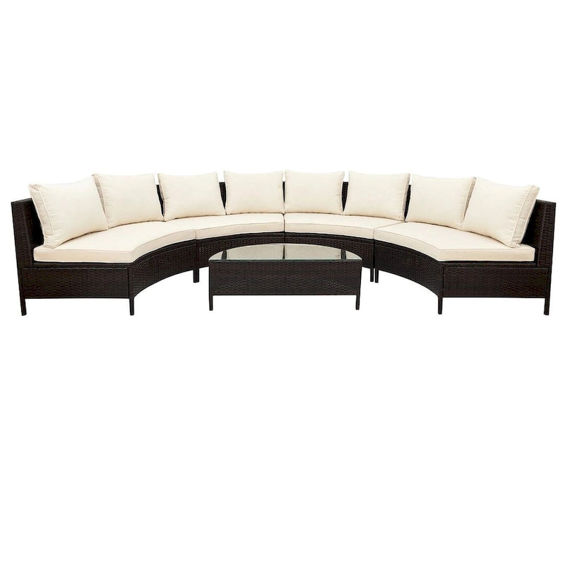 Ensemble de mobilier de jardin en forme de U de 5 pièces