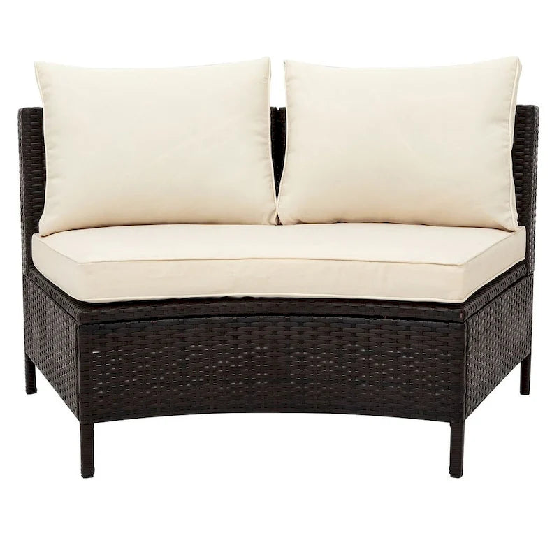 Ensemble de mobilier de jardin en forme de U de 5 pièces