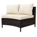 Ensemble de mobilier de jardin en forme de U de 5 pièces