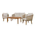 Ensemble de conversation de 4 pièces pour patio extérieur