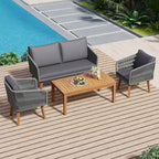 Ensemble de conversation de 4 pièces pour patio extérieur