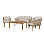 Ensemble de conversation de 4 pièces pour patio extérieur
