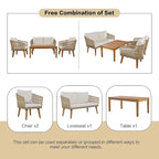 Ensemble de conversation de 4 pièces pour patio extérieur