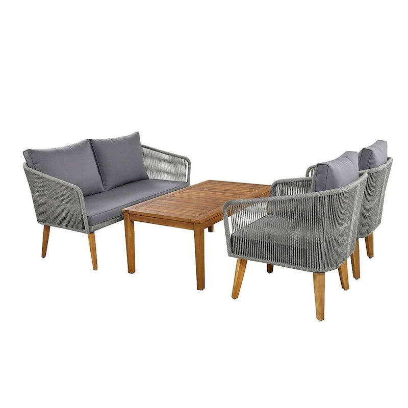Ensemble de conversation de 4 pièces pour patio extérieur