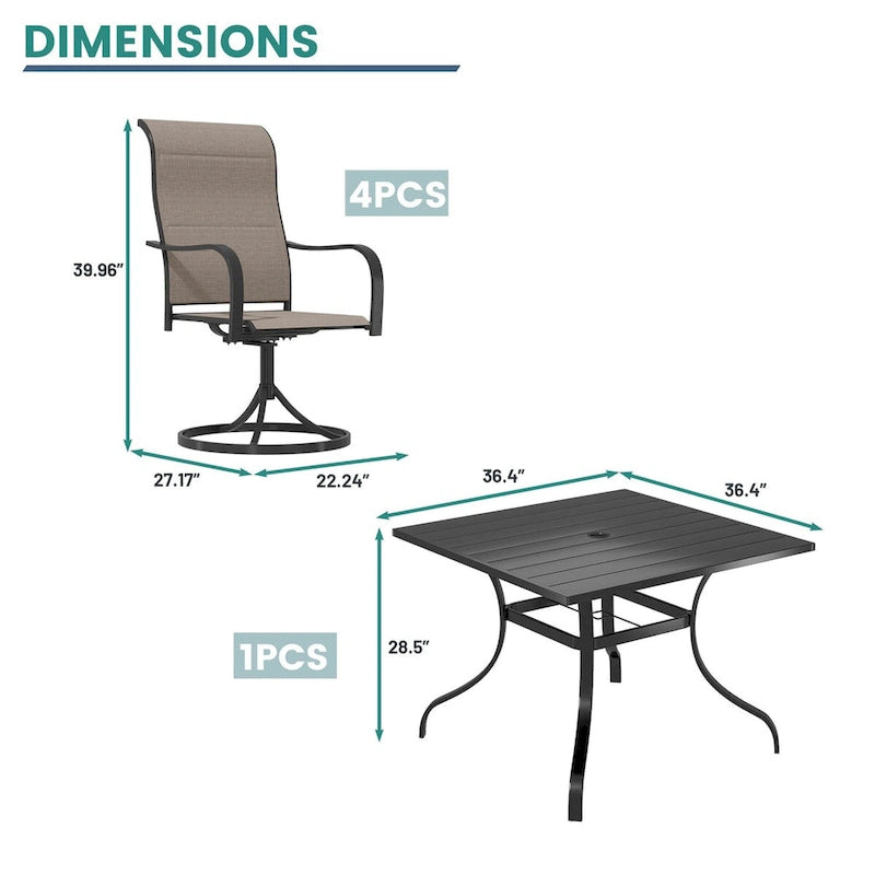 Table à manger de patio extensible en aluminium 53-106