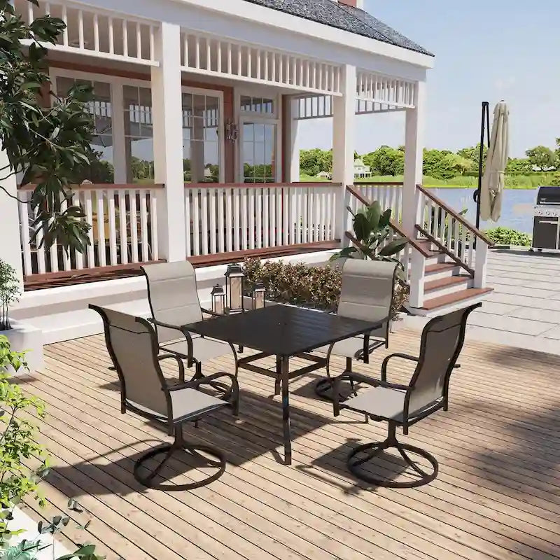 Table à manger de patio extensible en aluminium 53-106