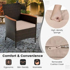 Ensemble de salle à manger de patio 11 pièces, mobilier d'extérieur en rotin avec parasol de 4,5 m