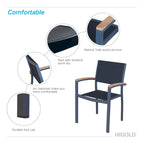 HIGOLD - Ensemble de salle à manger escamotable Heck 9 pièces pour 8 personnes, en teck de qualité A, aluminium spatial, anthracite mat