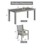 Ensemble de salle à manger d'extérieur 7 pièces en aluminium avec 6 chaises et coussins amovibles pour pelouse