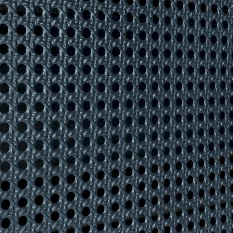 Meuble à chaussures autoportant gris/noir avec 3 portes métalliques effet rotin alvéolé et étagère réglable