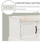 Banc de rangement Espresso/Gris/Marine/Noir/Blanc avec 2 tiroirs et 2 placards