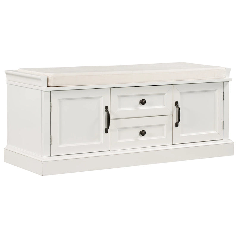 Banc de rangement Espresso/Gris/Marine/Noir/Blanc avec 2 tiroirs et 2 placards