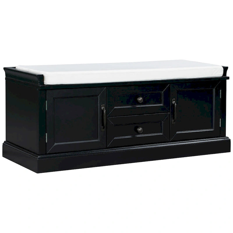 Banc de rangement Espresso/Gris/Marine/Noir/Blanc avec 2 tiroirs et 2 placards