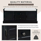 Banc de rangement Espresso/Gris/Marine/Noir/Blanc avec 2 tiroirs et 2 placards