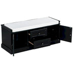 Banc de rangement Espresso/Gris/Marine/Noir/Blanc avec 2 tiroirs et 2 placards