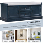 Banc de rangement Espresso/Gris/Marine/Noir/Blanc avec 2 tiroirs et 2 placards