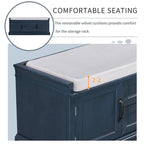 Banc de rangement Espresso/Gris/Marine/Noir/Blanc avec 2 tiroirs et 2 placards
