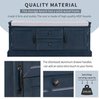 Banc de rangement Espresso/Gris/Marine/Noir/Blanc avec 2 tiroirs et 2 placards