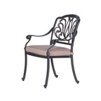 Ensemble de salle à manger rond 5 pièces en aluminium Saratoga avec coussins Sunbrella – Meilleur mobilier d'extérieur