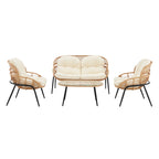 Ensemble de conversation d'extérieur moderne 4 pièces Manhattan Comfort Pine