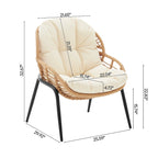 Ensemble de conversation d'extérieur moderne 4 pièces Manhattan Comfort Pine