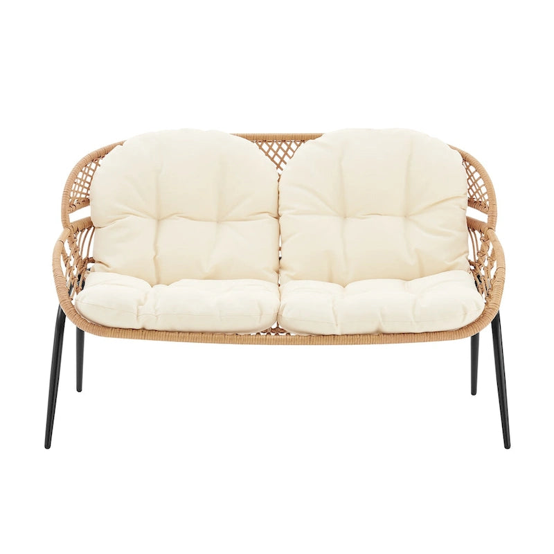 Ensemble de conversation d'extérieur moderne 4 pièces Manhattan Comfort Pine