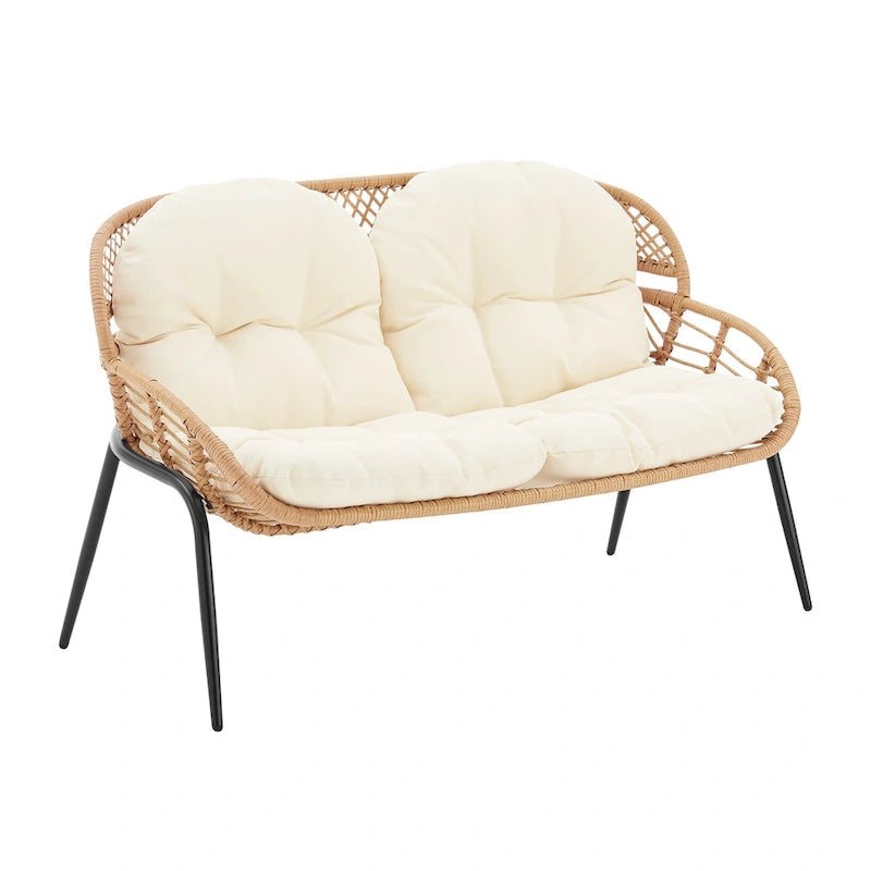 Ensemble de conversation d'extérieur moderne 4 pièces Manhattan Comfort Pine