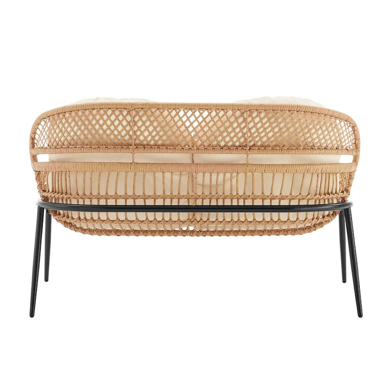 Ensemble de conversation d'extérieur moderne 4 pièces Manhattan Comfort Pine