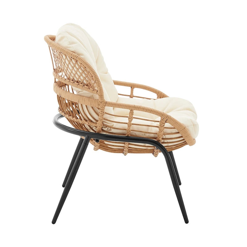Ensemble de conversation d'extérieur moderne 4 pièces Manhattan Comfort Pine